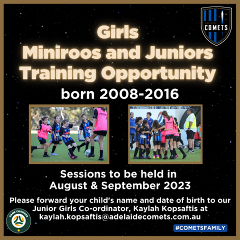 Adelaide comets Girls Miniroos and Juniors Training Opportunity August & September 2023.png